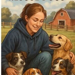 Rescue Dogs Digital Art Print - Farm Scene with Multiple Dogs